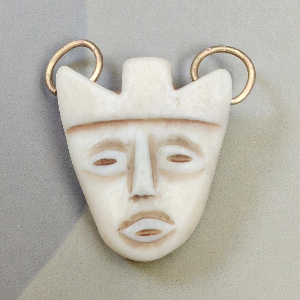 Antique Carved Organic Tribal Mask Pendant?